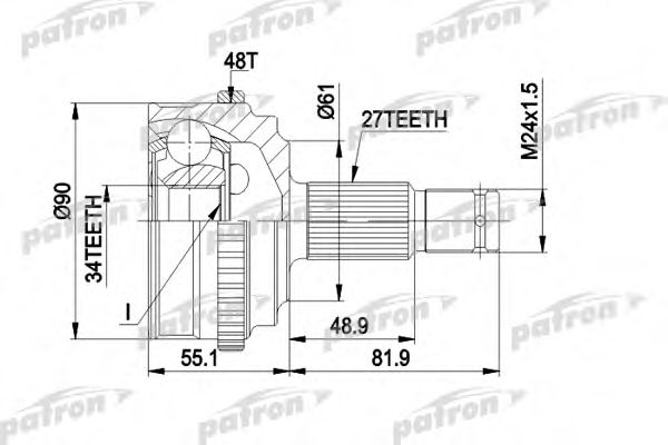 PATRON PCV1222 ШРУС для LANCIA
