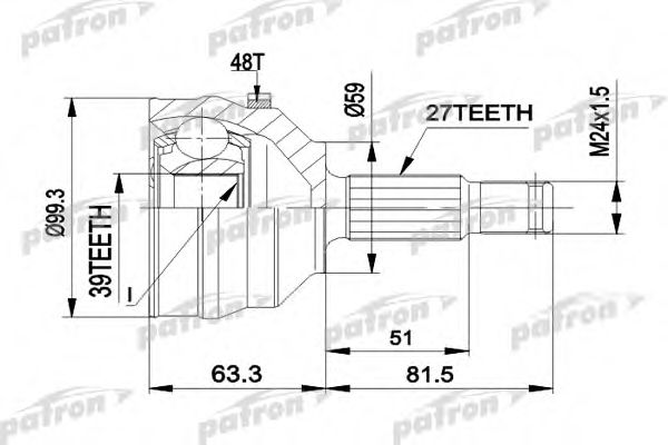 PATRON PCV1224 ШРУС для LANCIA