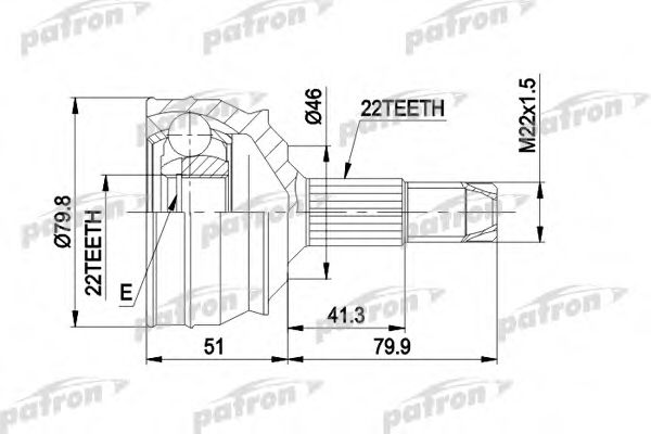 PATRON PCV1226 ШРУС для FIAT PUNTO