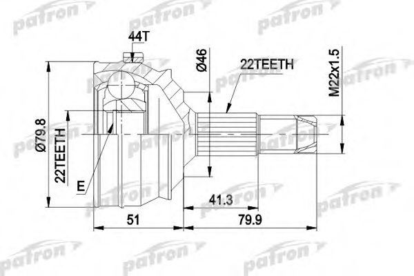 PATRON PCV1227 ШРУС для FIAT PUNTO