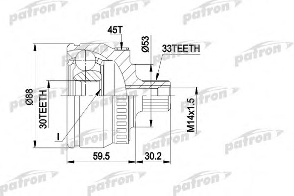 PATRON PCV1239 ШРУС для AUDI