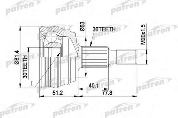 PATRON PCV1241 ШРУС для AUDI A3