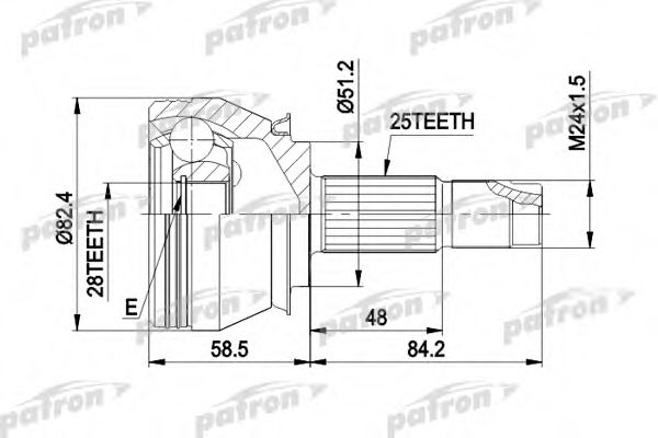 PATRON PCV1244 ШРУС для LANCIA