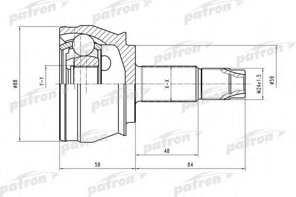 PATRON PCV1245 ШРУС для ALFA ROMEO 156