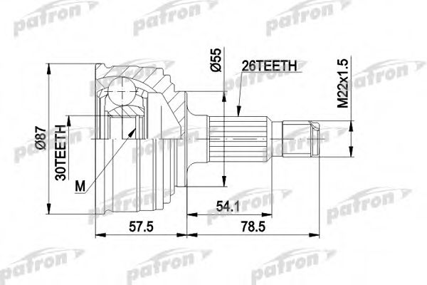 PATRON PCV1251 ШРУС PATRON для HONDA