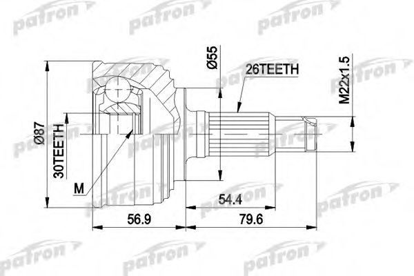 PATRON PCV1255 ШРУС PATRON для HONDA
