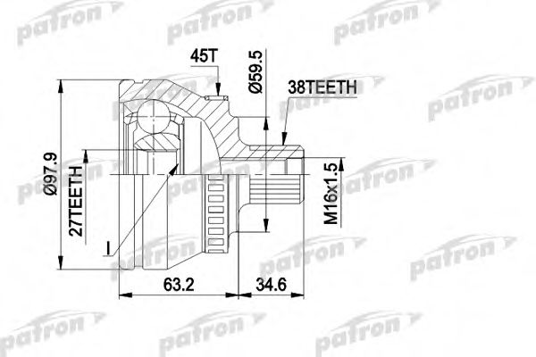 PATRON PCV1267 ШРУС для SKODA