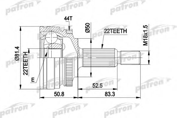 PATRON PCV1272 ШРУС для VOLVO 460