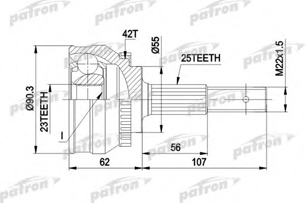 PATRON PCV1275 ШРУС для NISSAN SUNNY