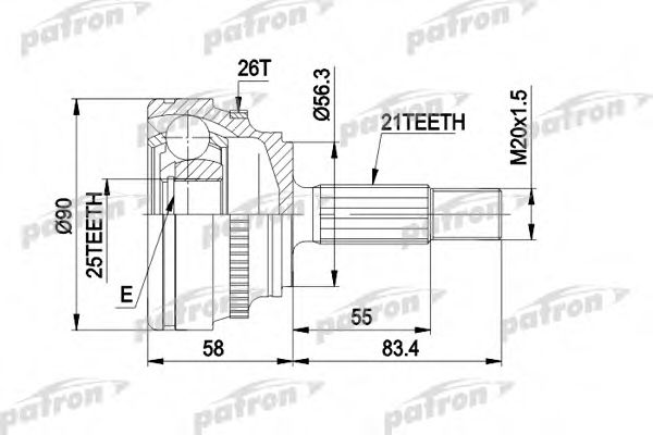 PATRON PCV1285 ШРУС PATRON 