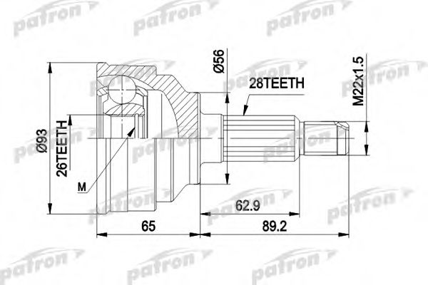 PATRON PCV1291 ШРУС для FORD USA