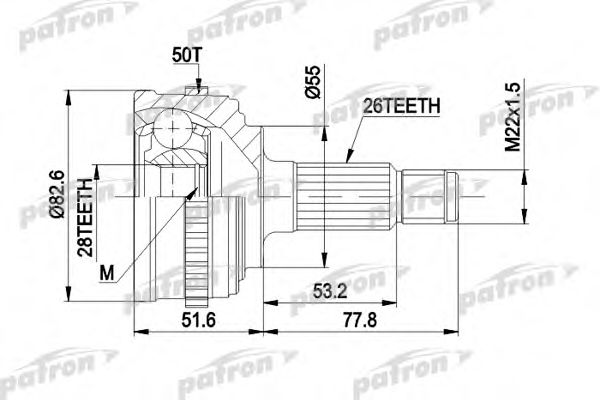 PATRON PCV1301 ШРУС для HONDA