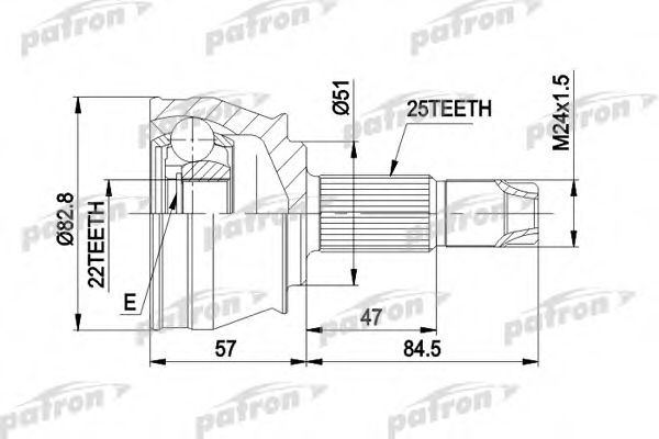 PATRON PCV1306 ШРУС для LANCIA