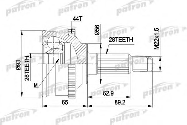 PATRON PCV1328 ШРУС для FORD USA