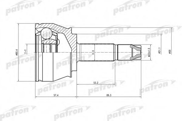 PATRON PCV1374 ШРУС для FIAT
