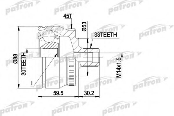 PATRON PCV1375 ШРУС для SKODA