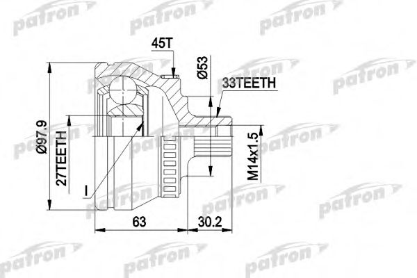 PATRON PCV1381 ШРУС для SKODA