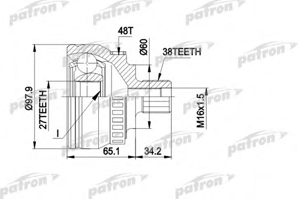 PATRON PCV1389 ШРУС для SEAT