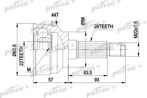 PATRON PCV1398 ШРУС для KIA