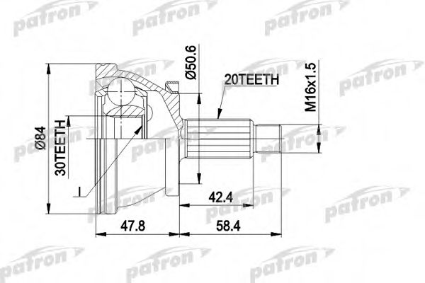 PATRON PCV1403 ШРУС для SKODA