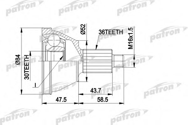 PATRON PCV1413 ШРУС для AUDI