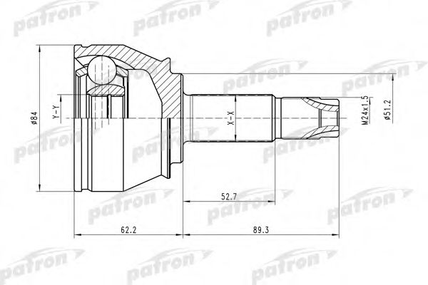 PATRON PCV1419 ШРУС для FIAT