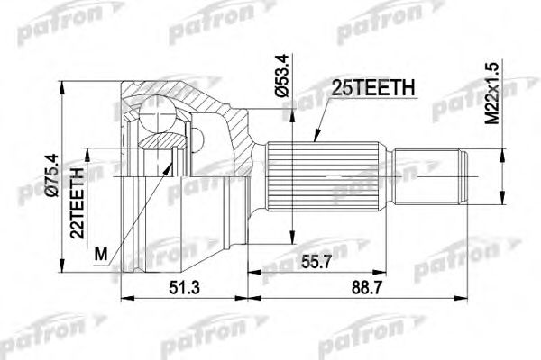 PATRON PCV1432 ШРУС для FORD