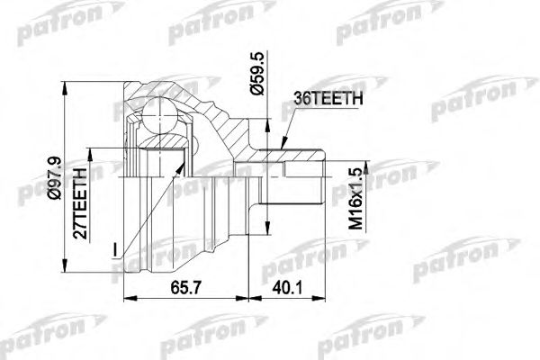 PATRON PCV1463 ШРУС для AUDI A3