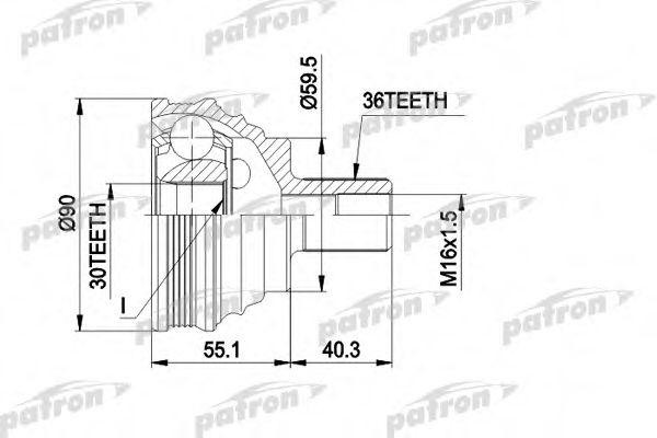 PATRON PCV1467 ШРУС для AUDI