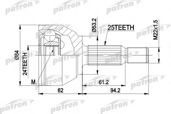 PATRON PCV1511 ШРУС для FORD