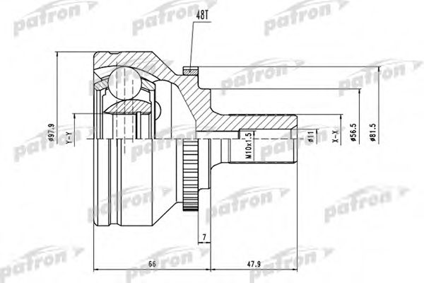 PATRON PCV1538 ШРУС для VOLVO V70