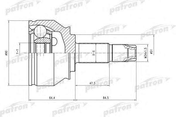 PATRON PCV1550 ШРУС для LANCIA