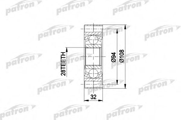 PATRON PCV3014 ШРУС для AUDI 90