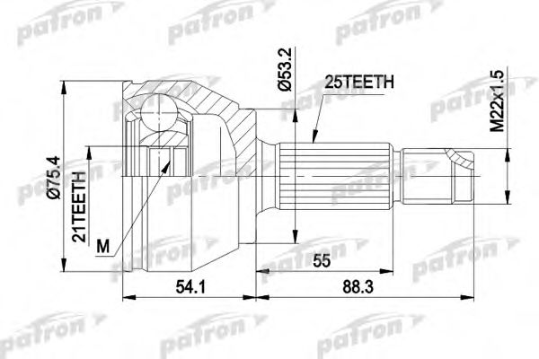 PATRON PCV3385 ШРУС для FORD
