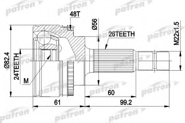 PATRON PCV3445 ШРУС для TOYOTA