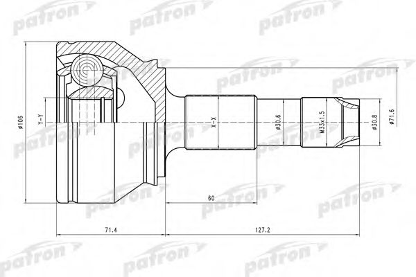 PATRON PCV4598 ШРУС для FIAT