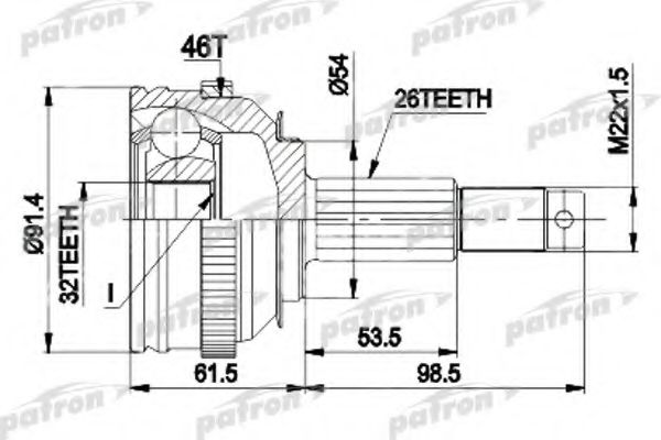 PATRON PCV9491 ШРУС для DODGE STRATUS