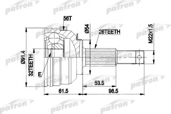 PATRON PCV9529 ШРУС для CHRYSLER