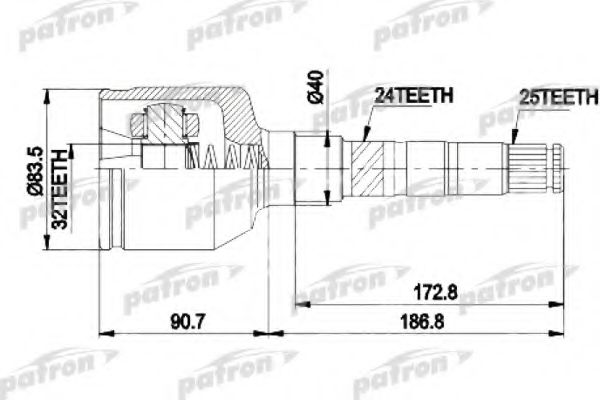 PATRON PCV9537 ШРУС для DODGE
