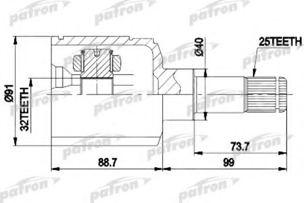 PATRON PCV9538 ШРУС для CHRYSLER