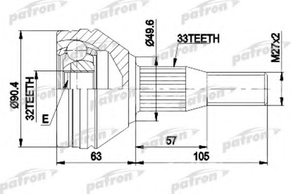 PATRON PCV9838 ШРУС для PONTIAC