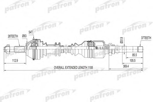 PATRON PDS0085 Сальник полуоси для FIAT DUCATO