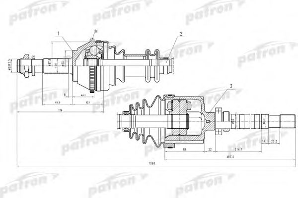 PATRON PDS0129 Сальник полуоси для FIAT DUCATO