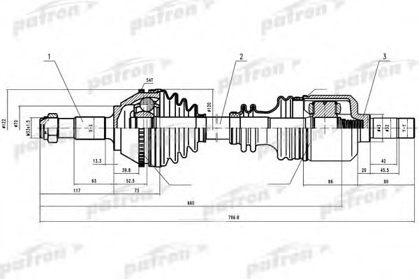 PATRON PDS0160 Сальник полуоси для FIAT DUCATO