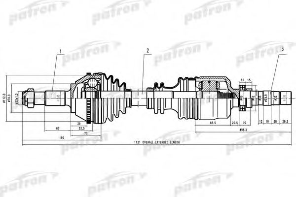 PATRON PDS0161 Сальник полуоси для FIAT DUCATO