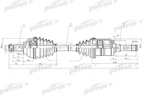 PATRON PDS4621 Сальник полуоси для BMW