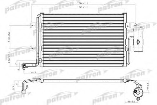 PATRON PRS1069 Радиатор кондиционера для VOLKSWAGEN