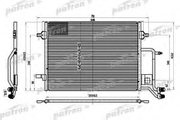 PATRON PRS1101 Радиатор кондиционера PATRON 
