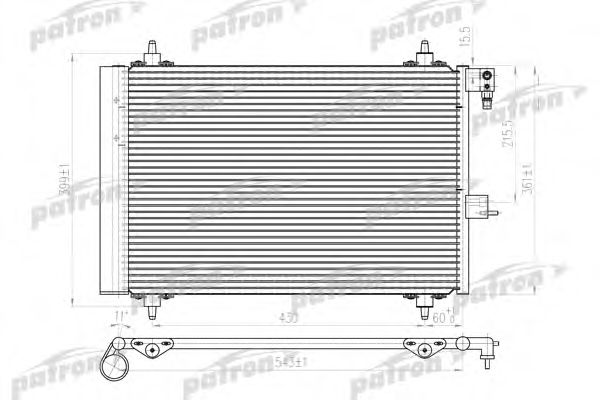 PATRON PRS1125 Радиатор кондиционера для PEUGEOT