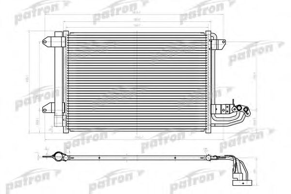 PATRON PRS1156 Радиатор кондиционера для VOLKSWAGEN
